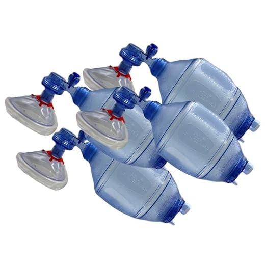 WNL Products 5000BVM Practi-Mask BVM Adult/Child CPR Training Mask Includes 4 Adult/Child Practi-Masks, 4 Adult/Child Bag Valve Squeeze Bags, 4 Reservoir Bags (4 Pack - Adult & Child)